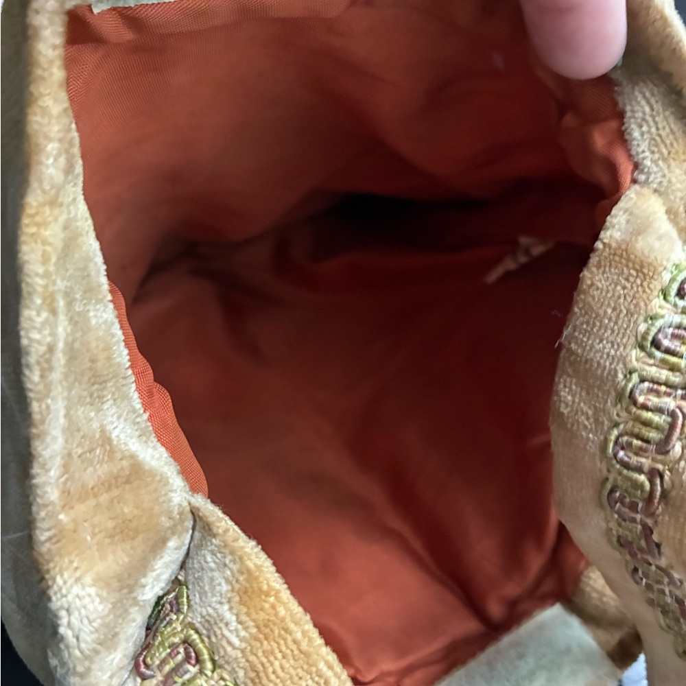 Vintage Tan and Blue Tapestry Shoulder Bag with Strap - Picture 7 of 11